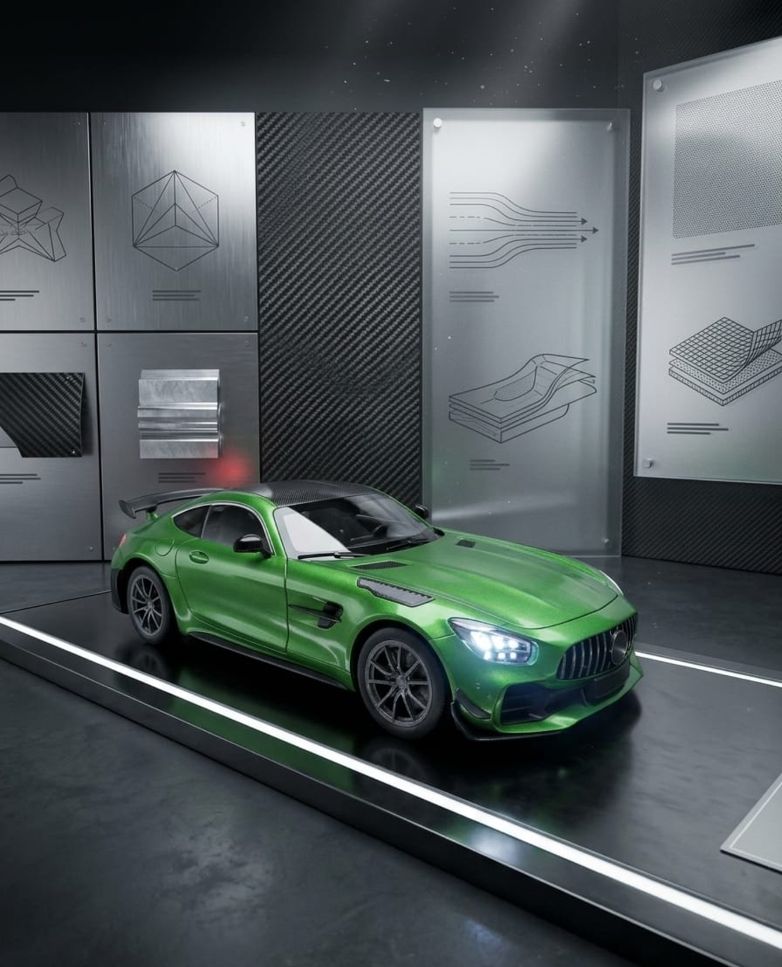 רכב ספורט מתכתי  בהדמיה לרכב אמיתי  | מכונית יוקרה מיניאטורית