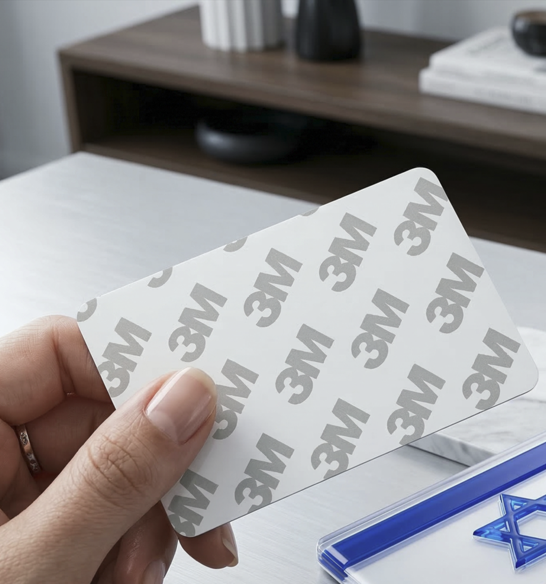 כרטיס דגלים עם דבק בצד האחורי | דגל ישראל והעדה הדרוזית  | עם דבק אחורי חזק 3M