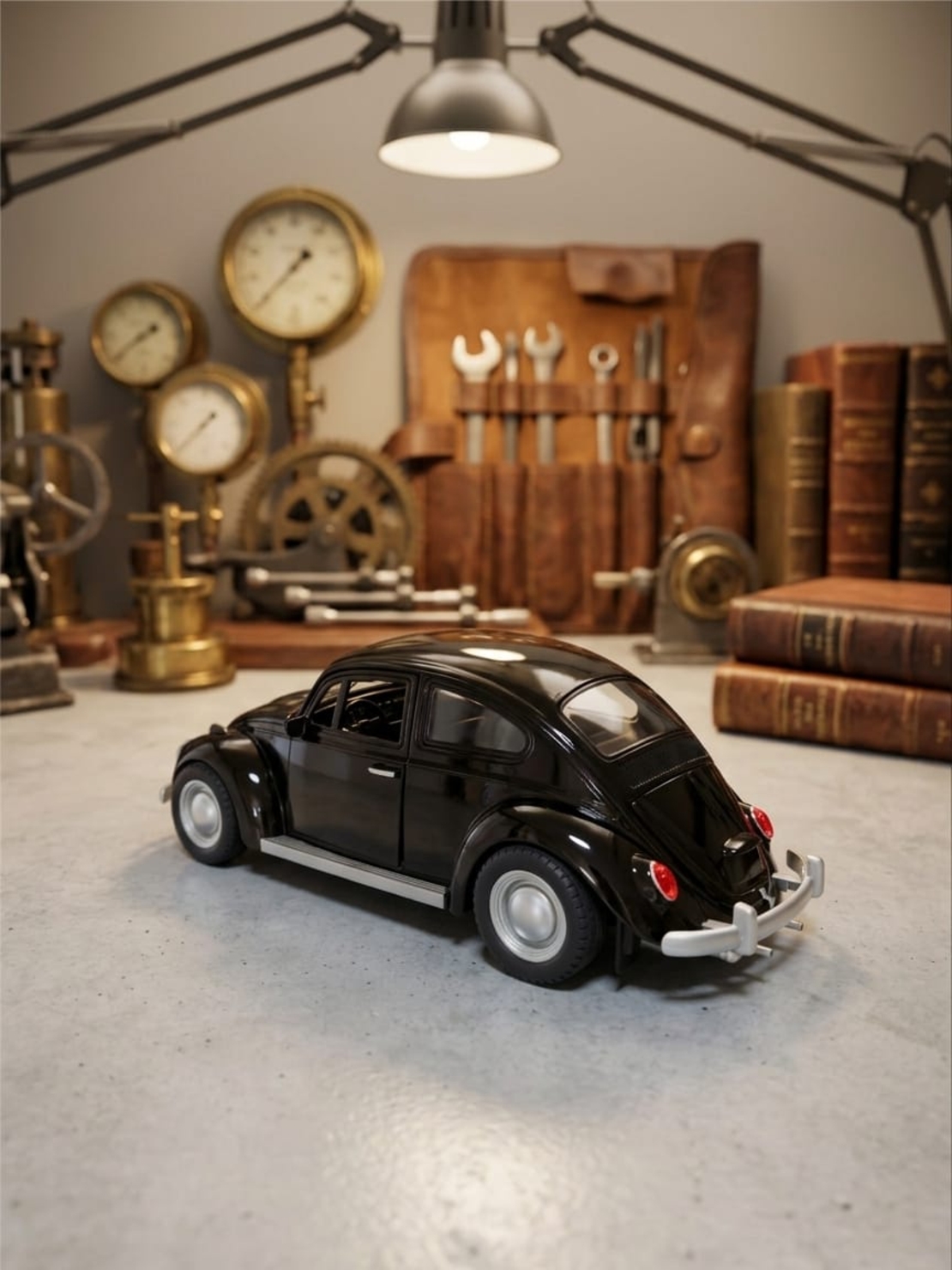 דגם רכב מתכתי לאספנים קלאסי | חיפושית קלאסית מיניאטורית | בהדמיה לרכב אמיתי