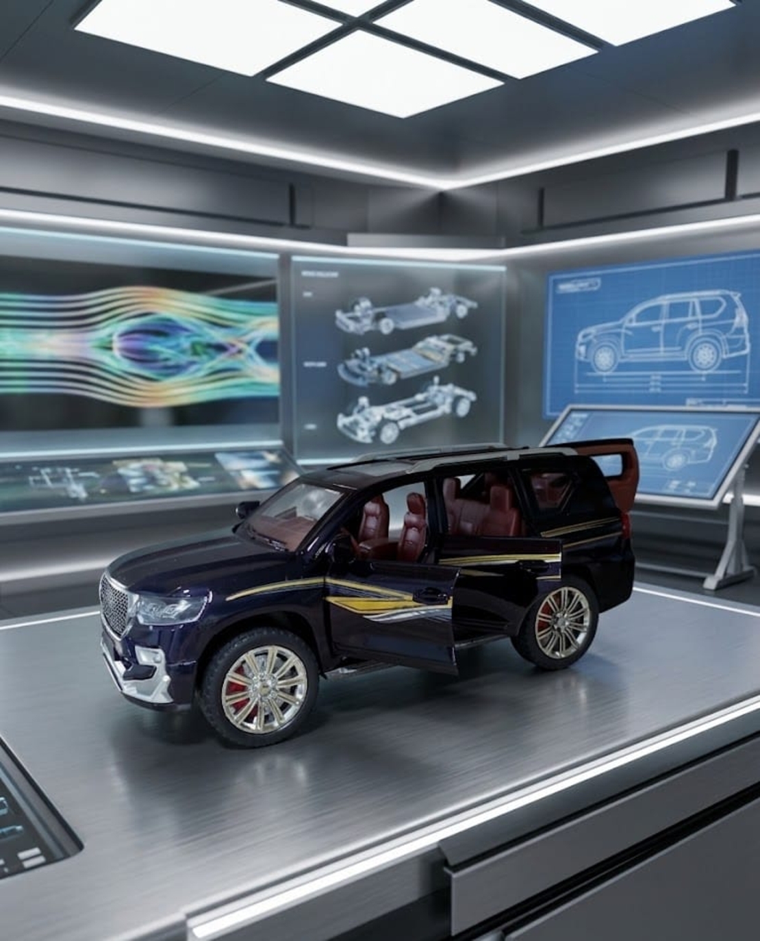 דגם רכב מתכתי בהדמיה לרכב שטח אמיתי | מכונית צעצוע יוקרתית לאספנים