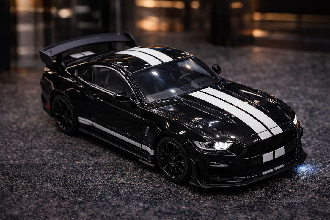 דגם רכב מתכתי Ford Mustang ספורט | מכונית מיניאטורית יוקרתית | בהדמיה לרכב אמיתי