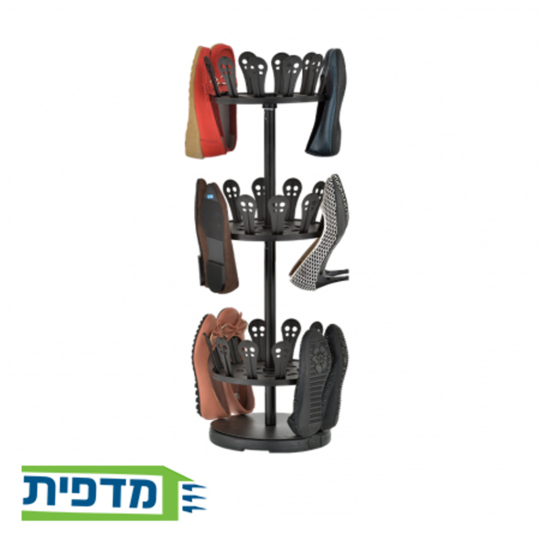 מתקן מסתובב לאחסון עד 18 זוגות נעלים