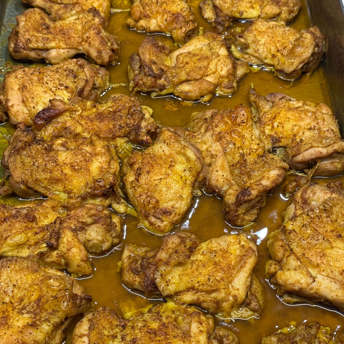 Chicken steak with duck sauce