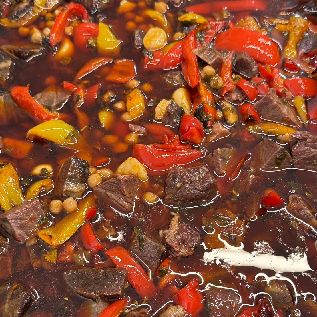 בשר ראש ברוטב מרוקאי חריף