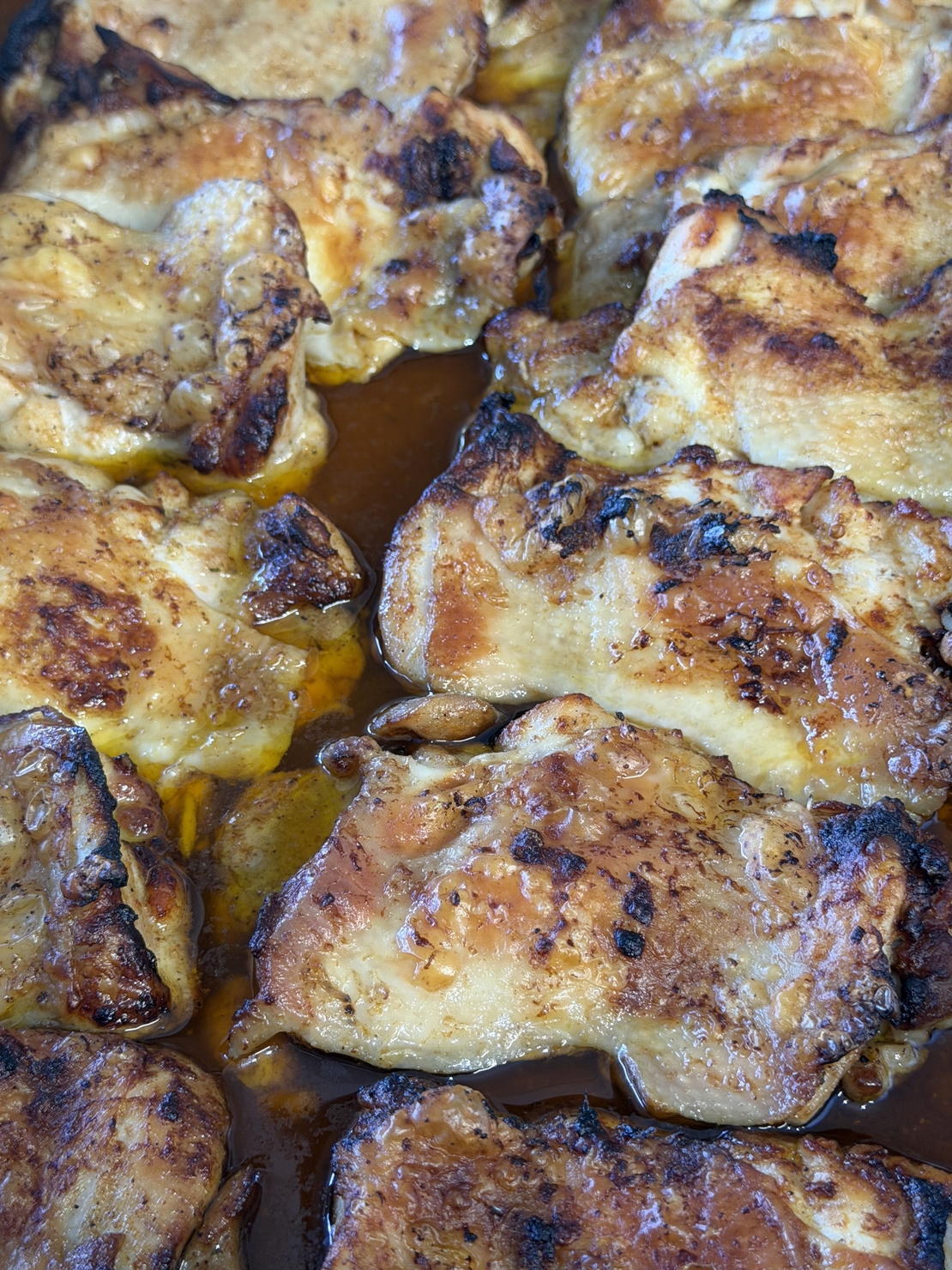 Chicken steak with duck sauce
