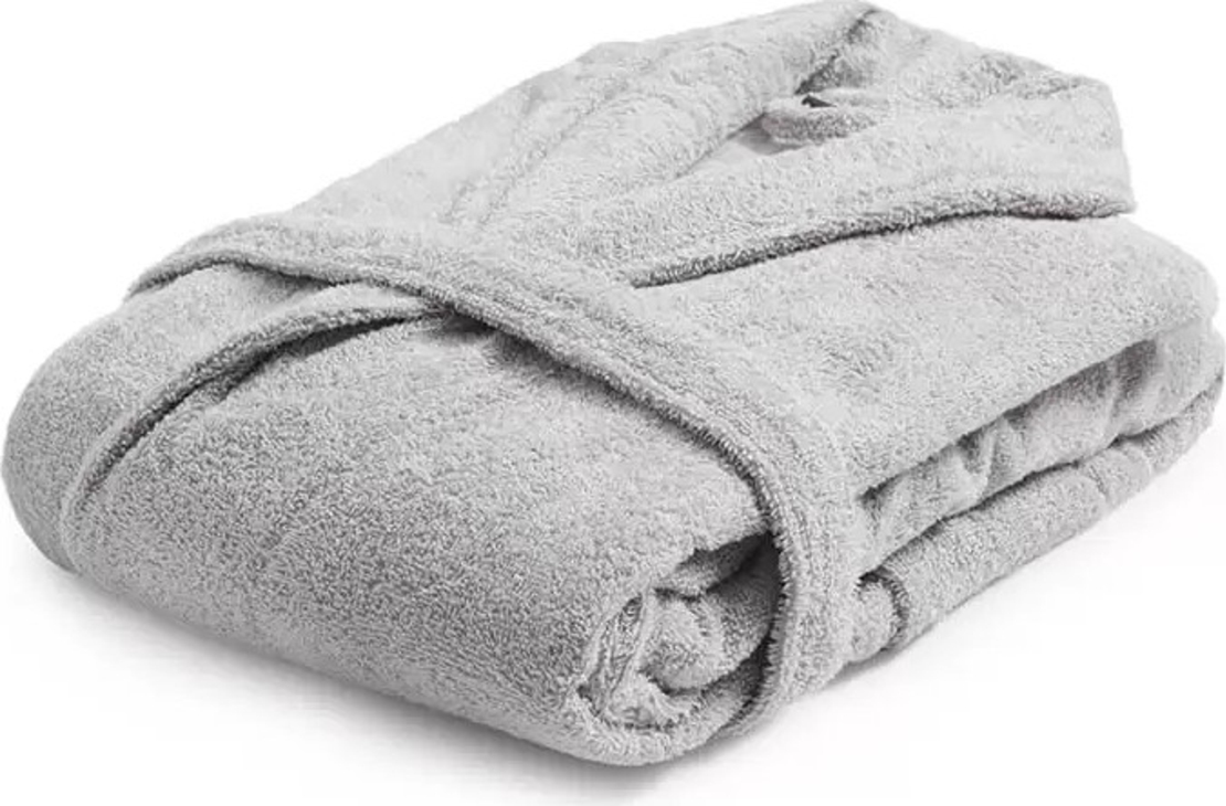 חלוק רחצה למבוגרים 100% כותנה צבע אפור בהיר