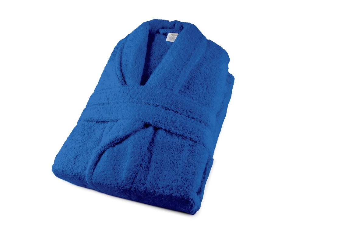 חלוק רחצה 100% כותנה לגברים ונשים בצבע כחול רויאל