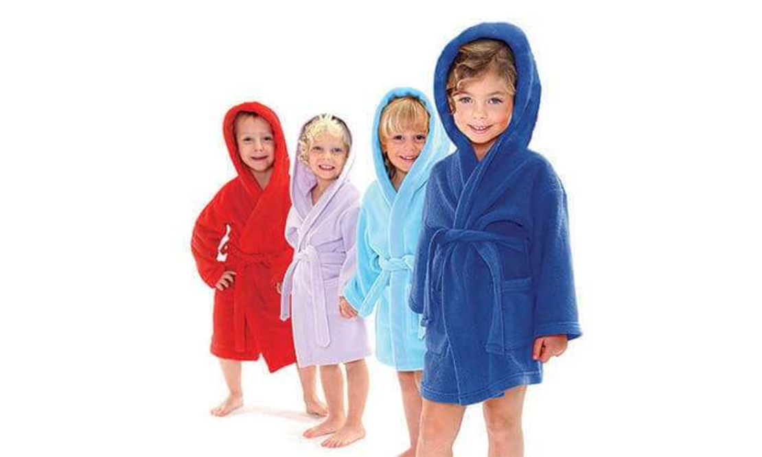 חלוק רחצה כחול 100% כותנה לילדים ונוער