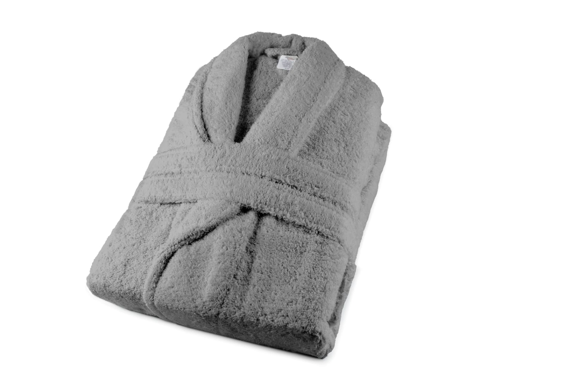 חלוק רחצה 100% כותנה לגברים ונשים בצבע אפור