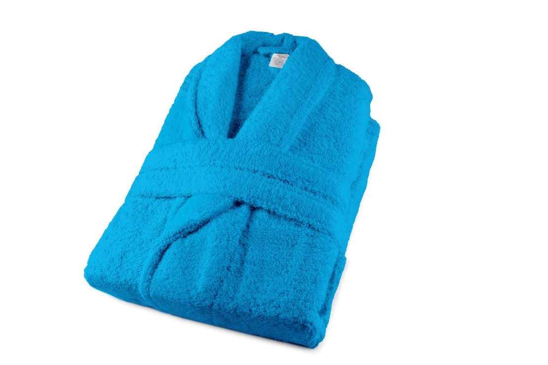 חלוק רחצה 100% כותנה לגברים ונשים בצבע טורקיז