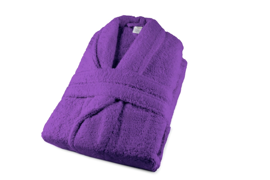 חלוק רחצה 100% כותנה לגברים ונשים בצבע חציל