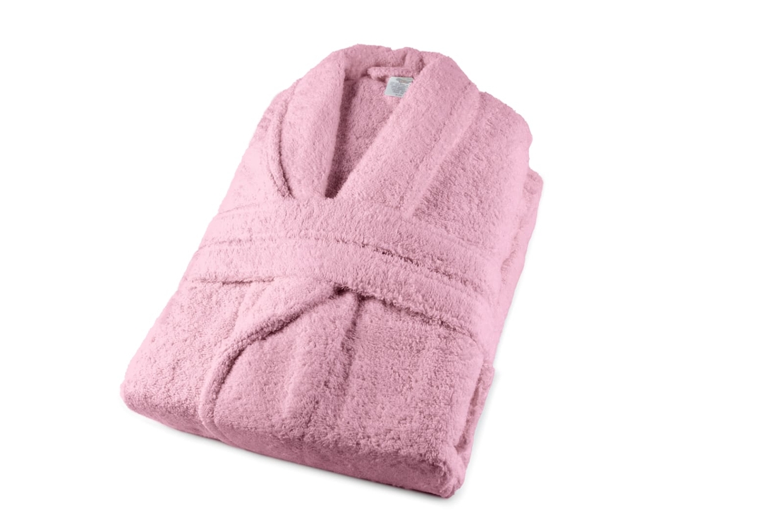 חלוק רחצה 100% כותנה לגברים ונשים בצבע ורוד בייבי