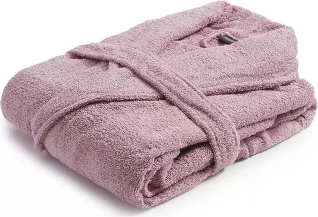 חלוק רחצה למבוגרים 100% כותנה צבע ורוד