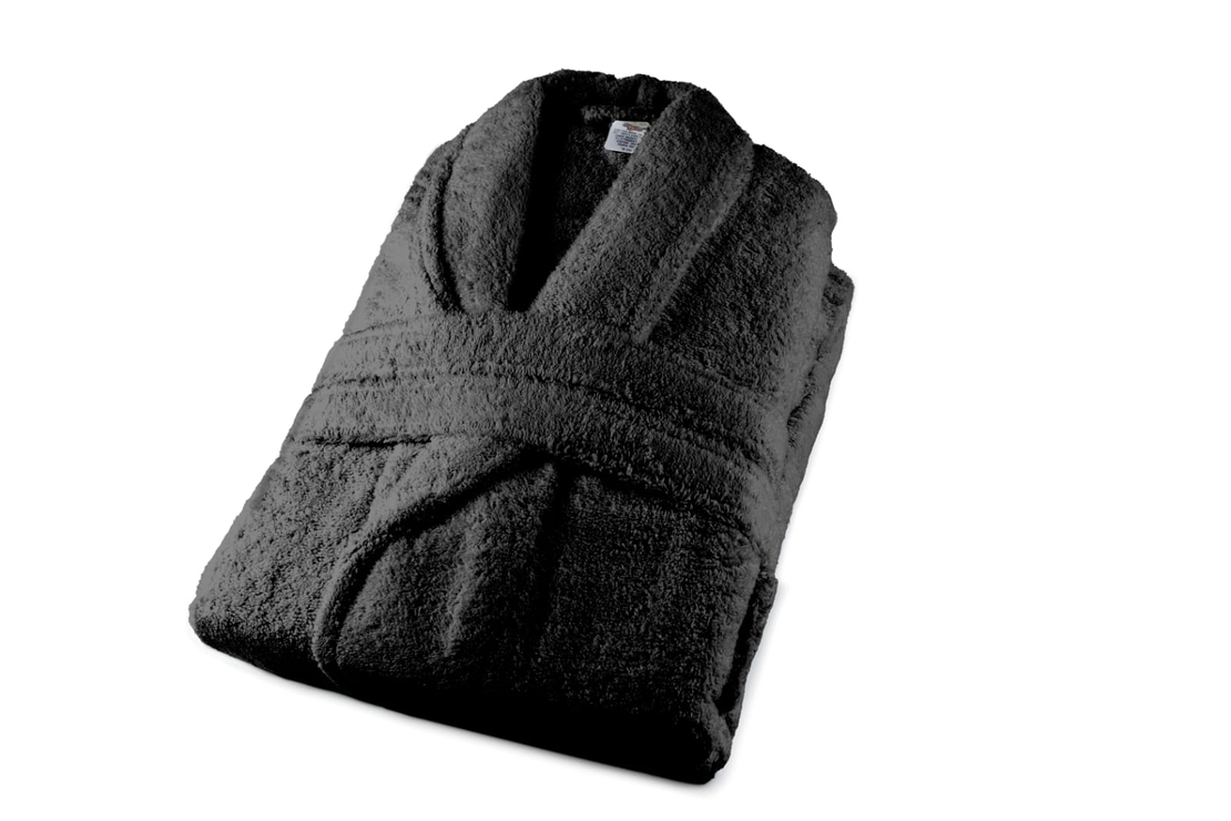 חלוק רחצה 100% כותנה לגברים ונשים בצבע שחור