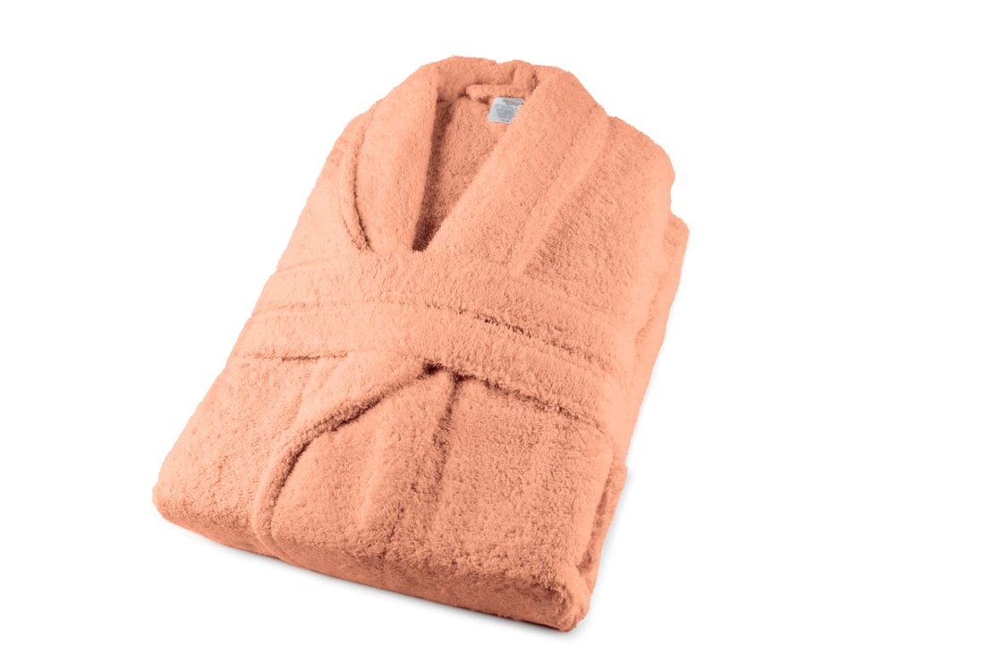 חלוק רחצה 100% כותנה לגברים ונשים בצבע אפרסק