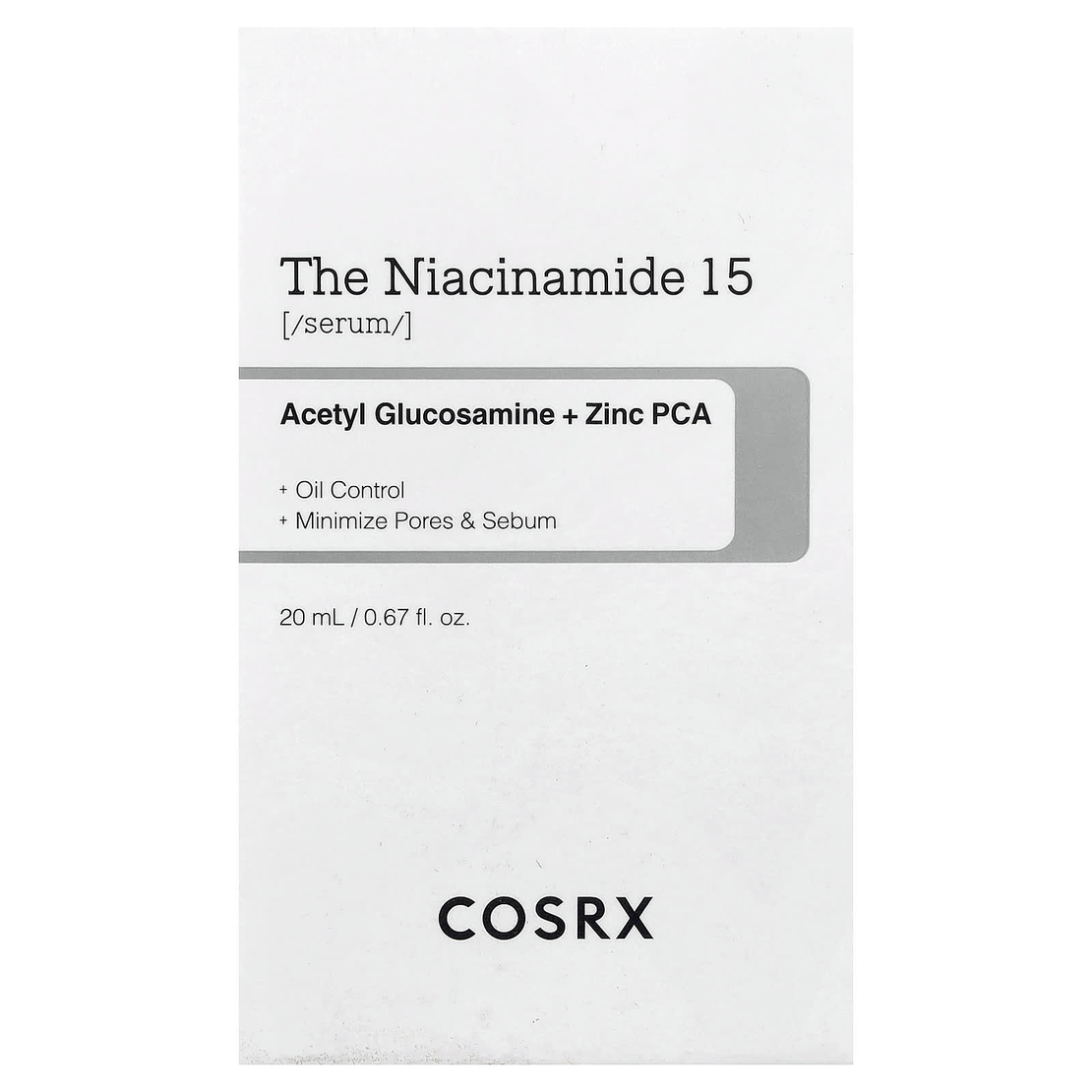 COSRX The Niacinamide 15 Serum – סרום ניאצינמיד מרוכז לניקוי נקבוביות, איזון שומן ושיפור מרקם העור (20ml)