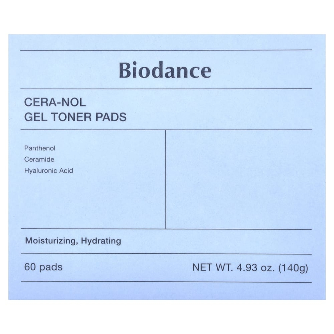 פדים ג'ל לטונר והרגעת העור Biodance Cera-Nol Gel Toner Pads (60 פדים / 140 גרם)