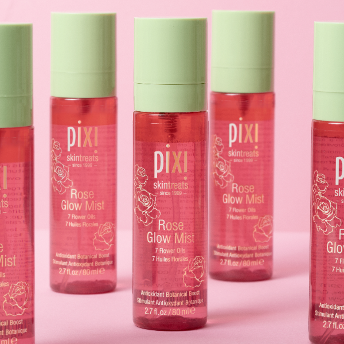 Pixi Rose Glow Mist – תרסיס לחות וזוהר מועשר ב-7 שמני פרחים (Antioxidant Botanical Boost) – 80 מ