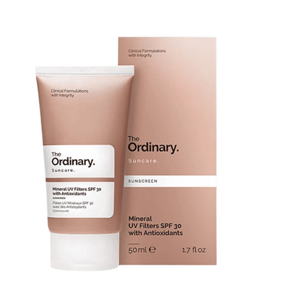 The Ordinary Mineral UV Filters SPF 30 with Antioxidants – קרם הגנה מינרלי עם נוגדי חמצון לעור רגיש ולהגנה סביבתית (50ml)