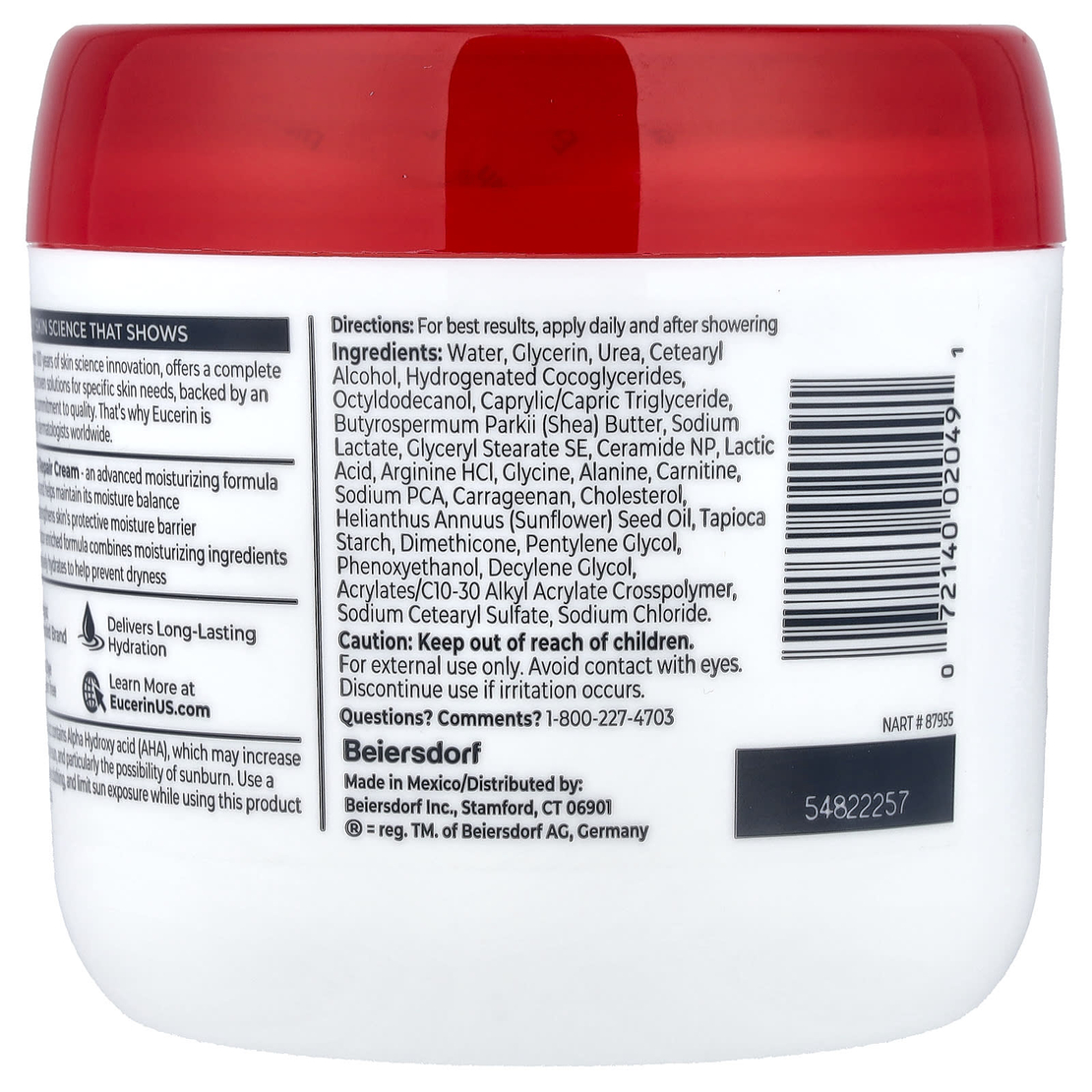 Eucerin Advanced Repair Cream – קרם גוף משקם ועשיר לעור יבש עד יבש מאוד (454 גרם)