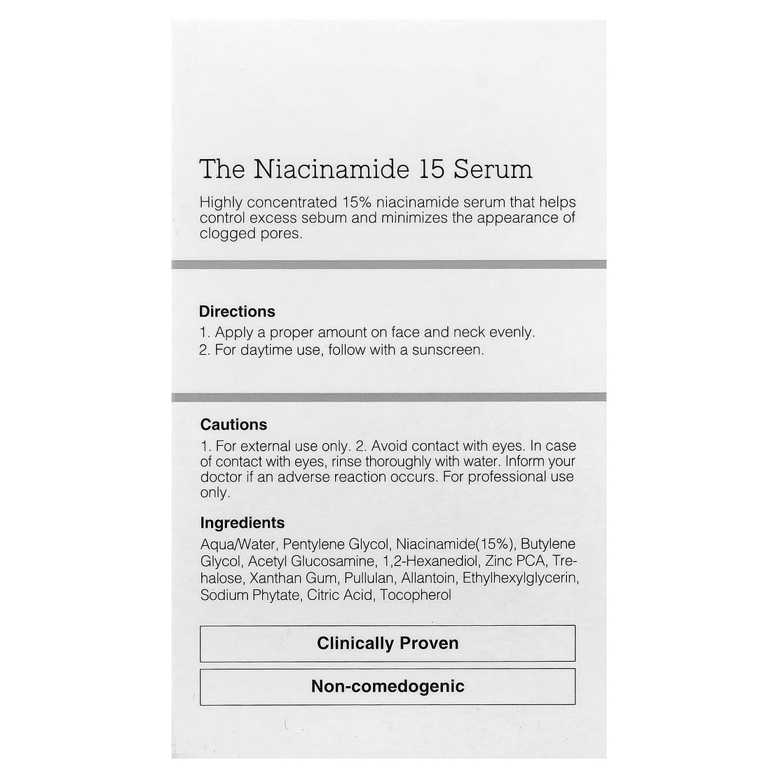 COSRX The Niacinamide 15 Serum – סרום ניאצינמיד מרוכז לניקוי נקבוביות, איזון שומן ושיפור מרקם העור (20ml)
