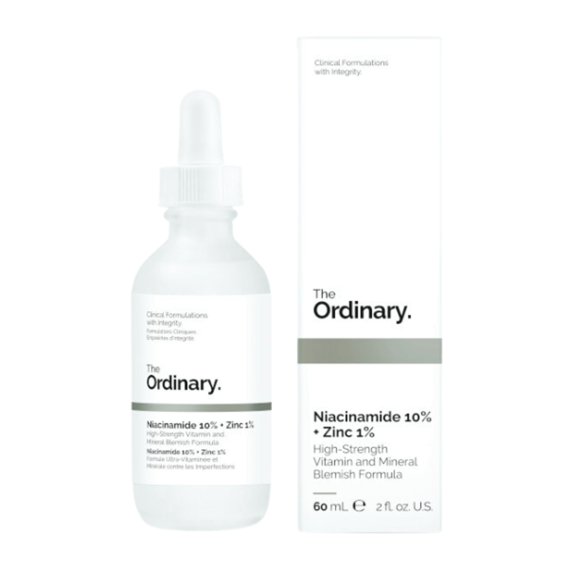 The Ordinary Niacinamide 10% + Zinc 1% – סרום ניאצינמיד ואבץ לאיזון שומניות, צמצום נקבוביות וטיפול בפגמי עור (60ml)