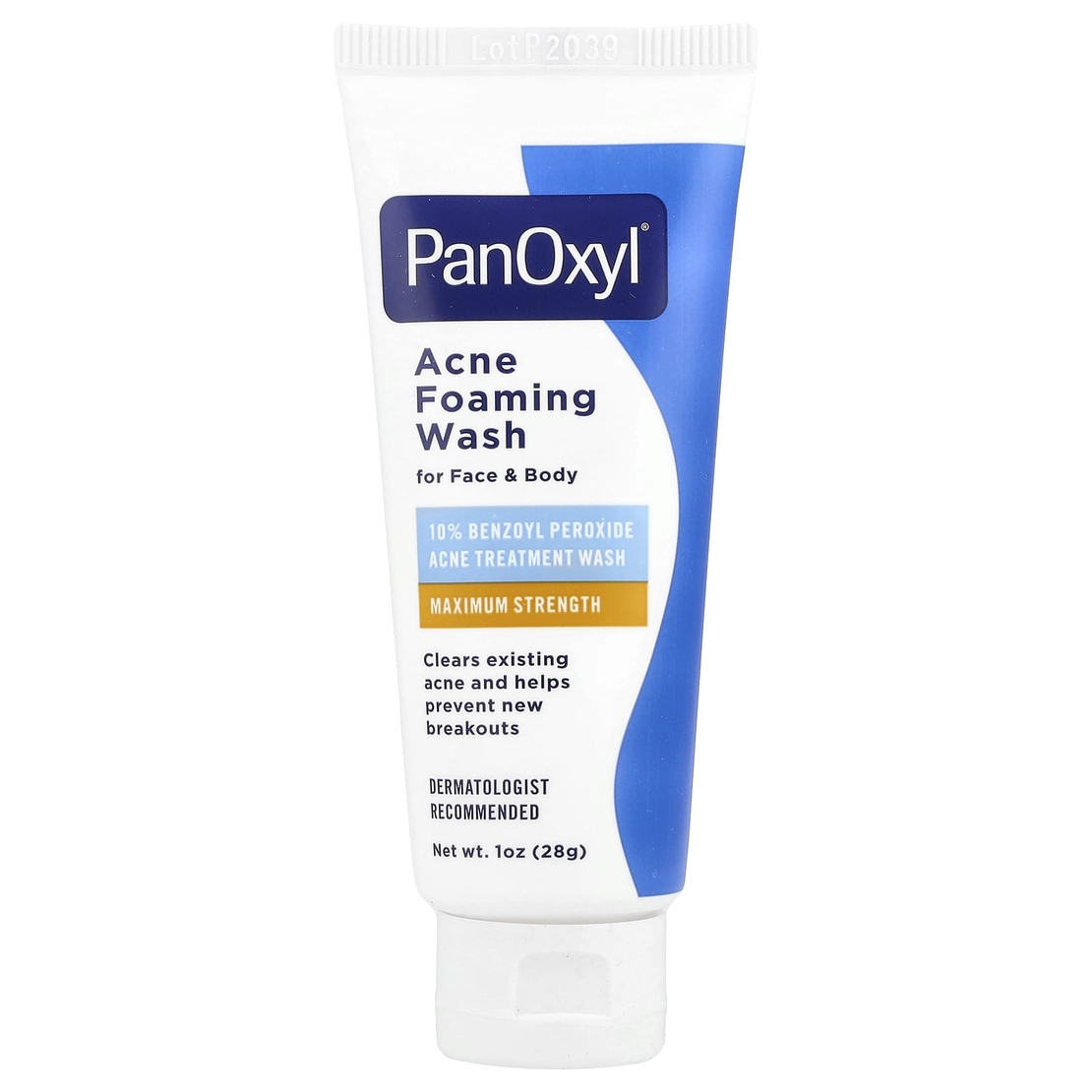 PanOxyl Acne Foaming Wash – תרחיץ מקציף לטיפול באקנה (10% בנזואיל פרוקסיד) בחוזק מקסימלי לפנים ולגוף – 28 גרם