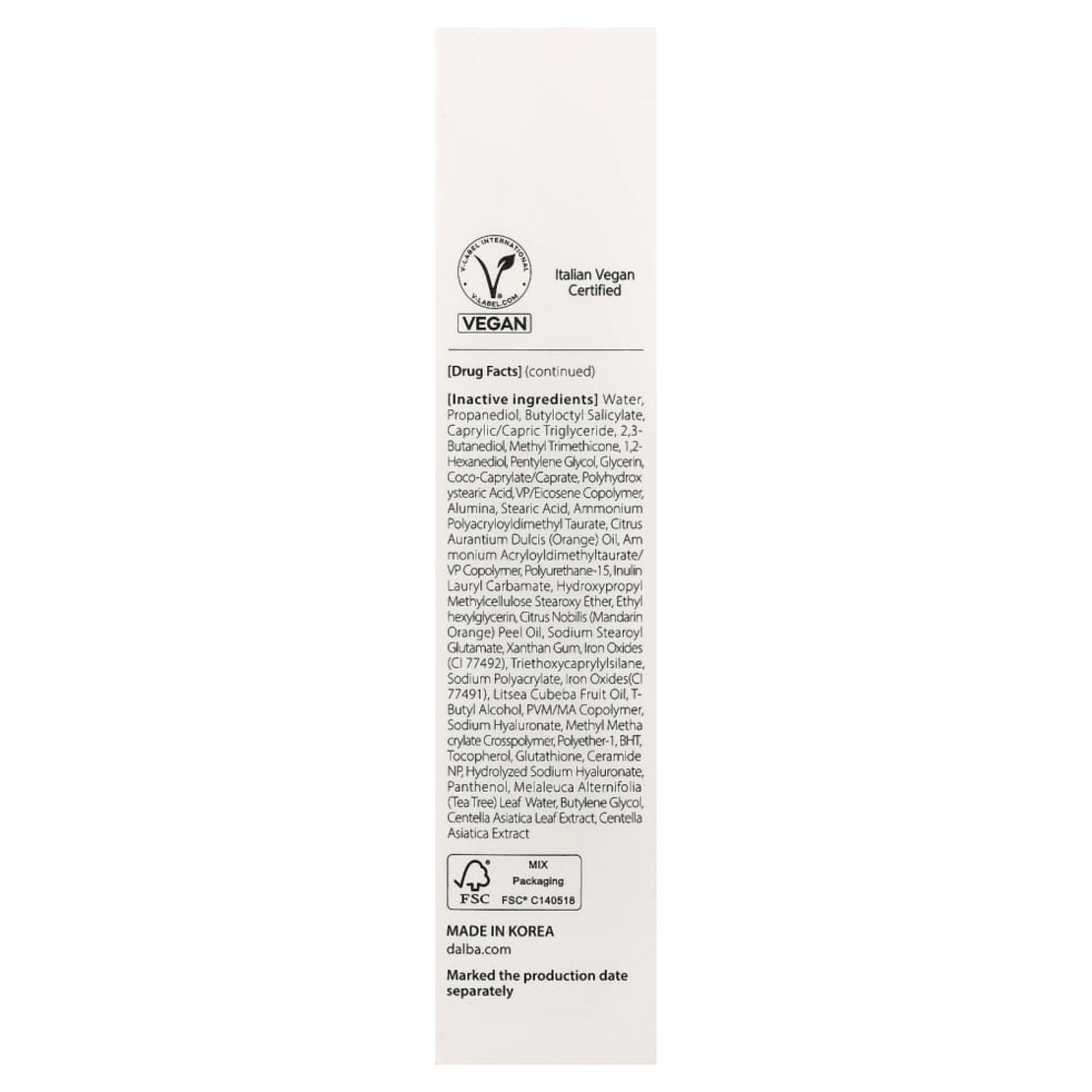 קרם הגנה ומיישר גוון ורוד d'Alba Tone-Up Sunscreen (SPF 50+ / 50 מ