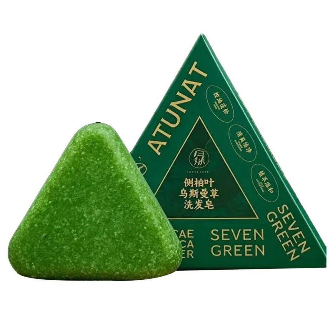 ATUNAT Seven Green Shampoo Bar – שמפו מוצק לחיזוק השורשים, איזון קרקפת וטיפול בנשירה
