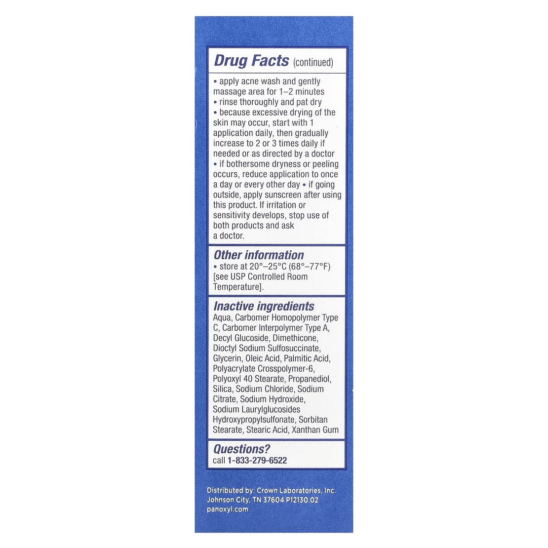 PanOxyl Acne Foaming Wash – תרחיץ מקציף לטיפול באקנה (10% בנזואיל פרוקסיד) בחוזק מקסימלי לפנים ולגוף – 28 גרם