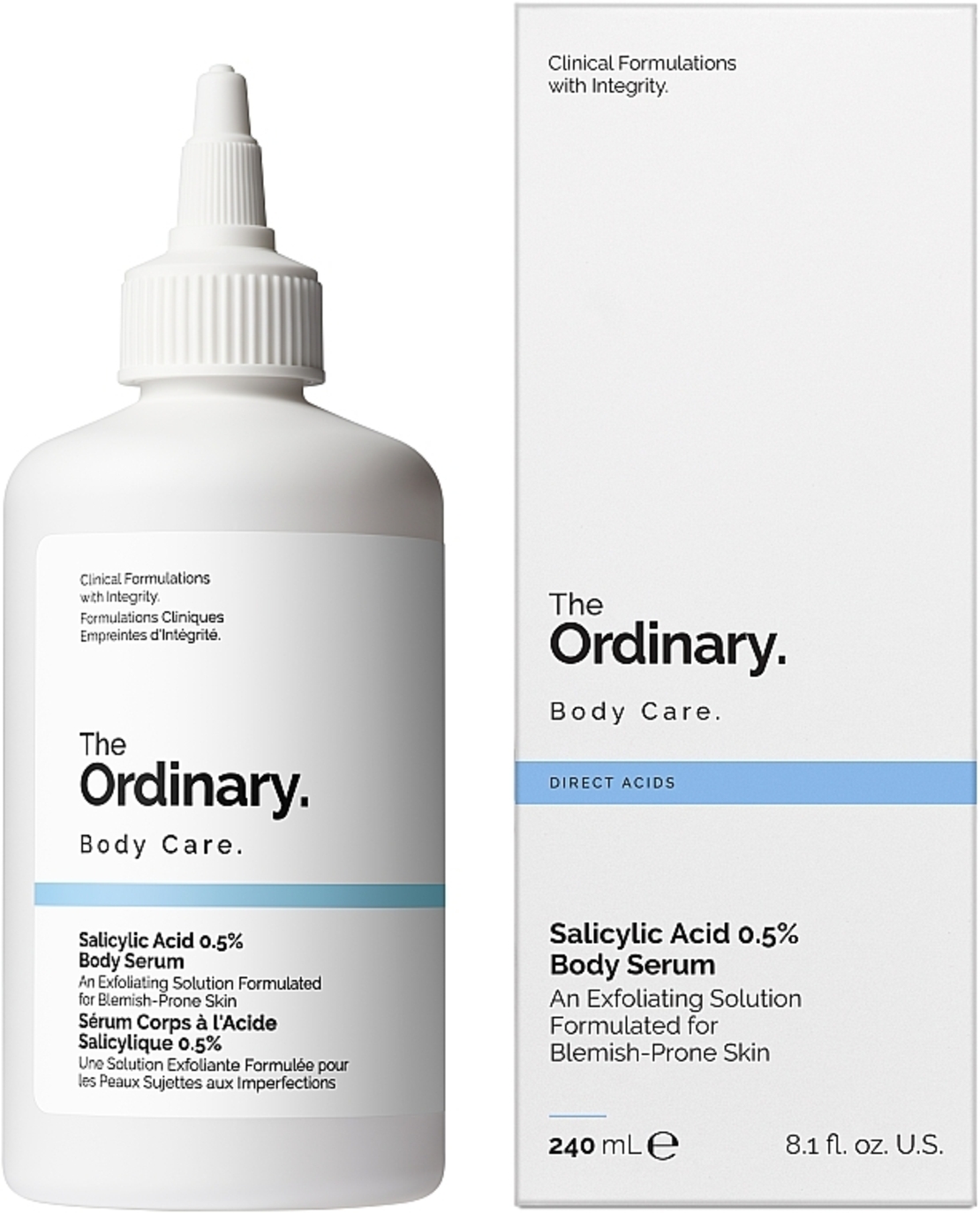 The Ordinary Salicylic Acid 0.5% Body Serum – סרום חומצה סליצילית לגוף לטיפול בפגמי עור, אקנה וחידוש המרקם (240ml