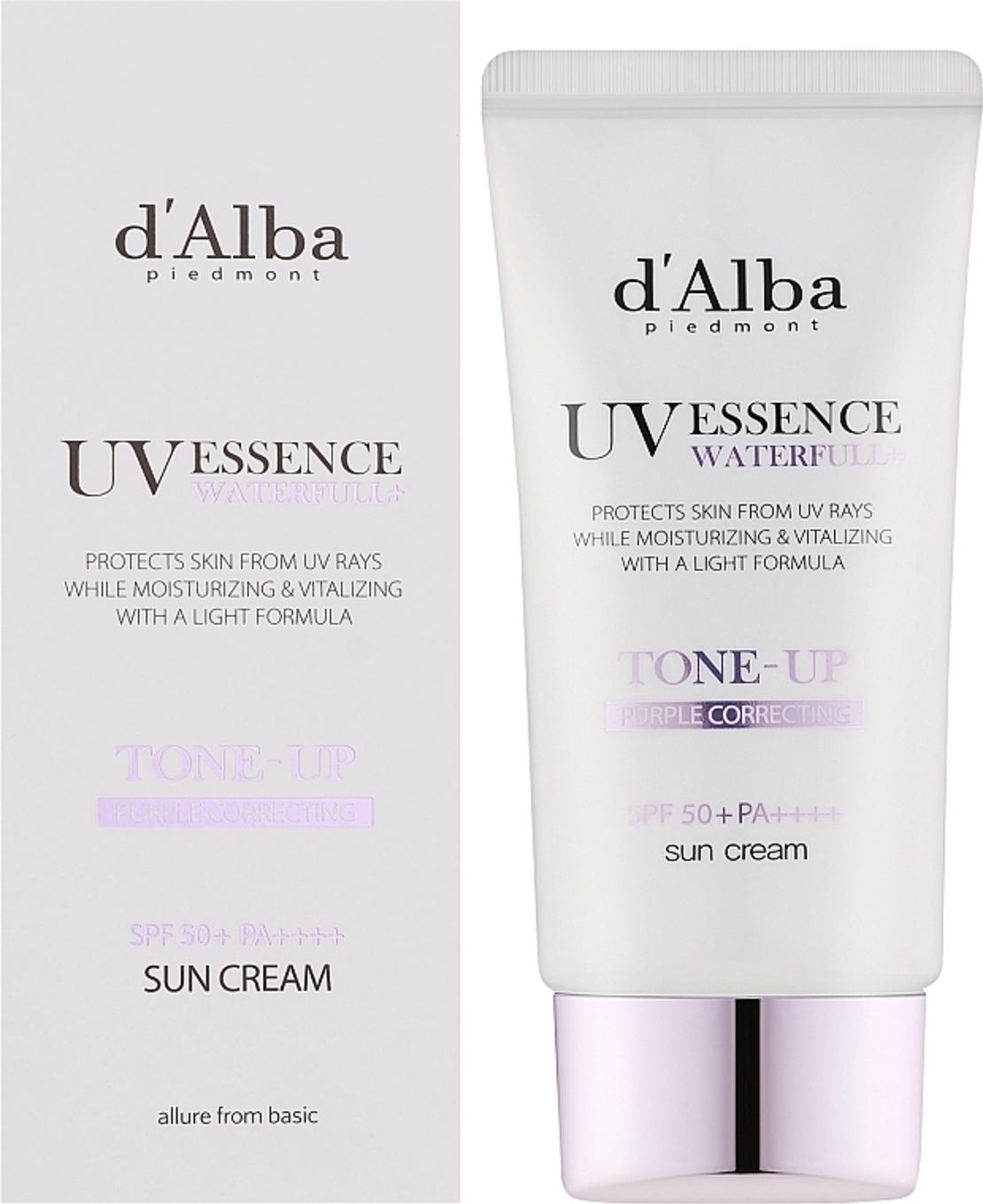 קרם הגנה ומיישר גוון סגול d'Alba Tone-Up Sun Cream Purple (SPF 50+ PA++++ / 50 מ