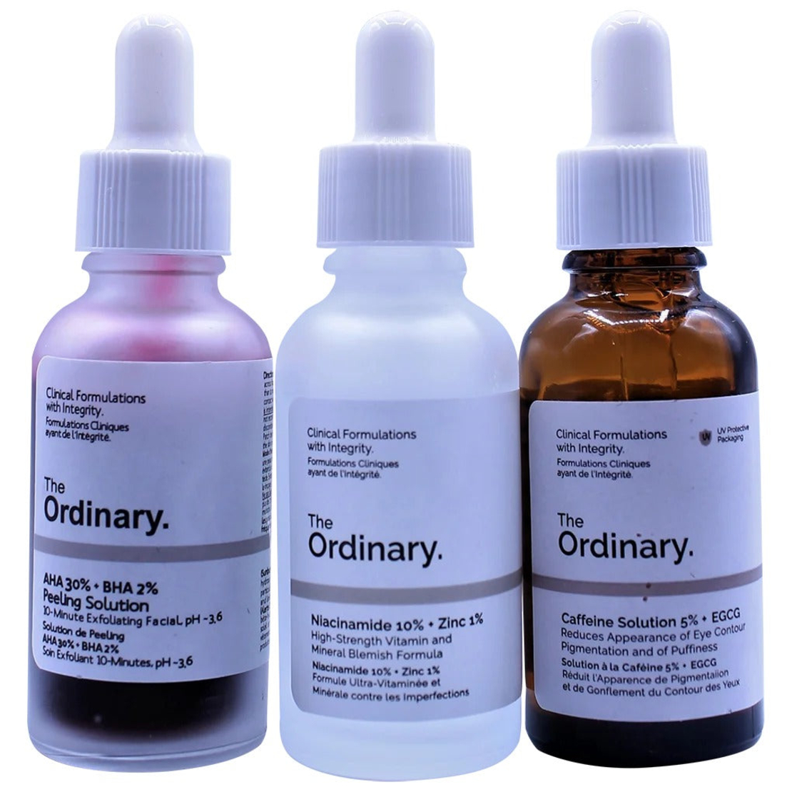 The Ordinary Skin Care Trio – מארז שלישיית מוצרי חובה לעור חלק, קורן וערני (3x30ml)
