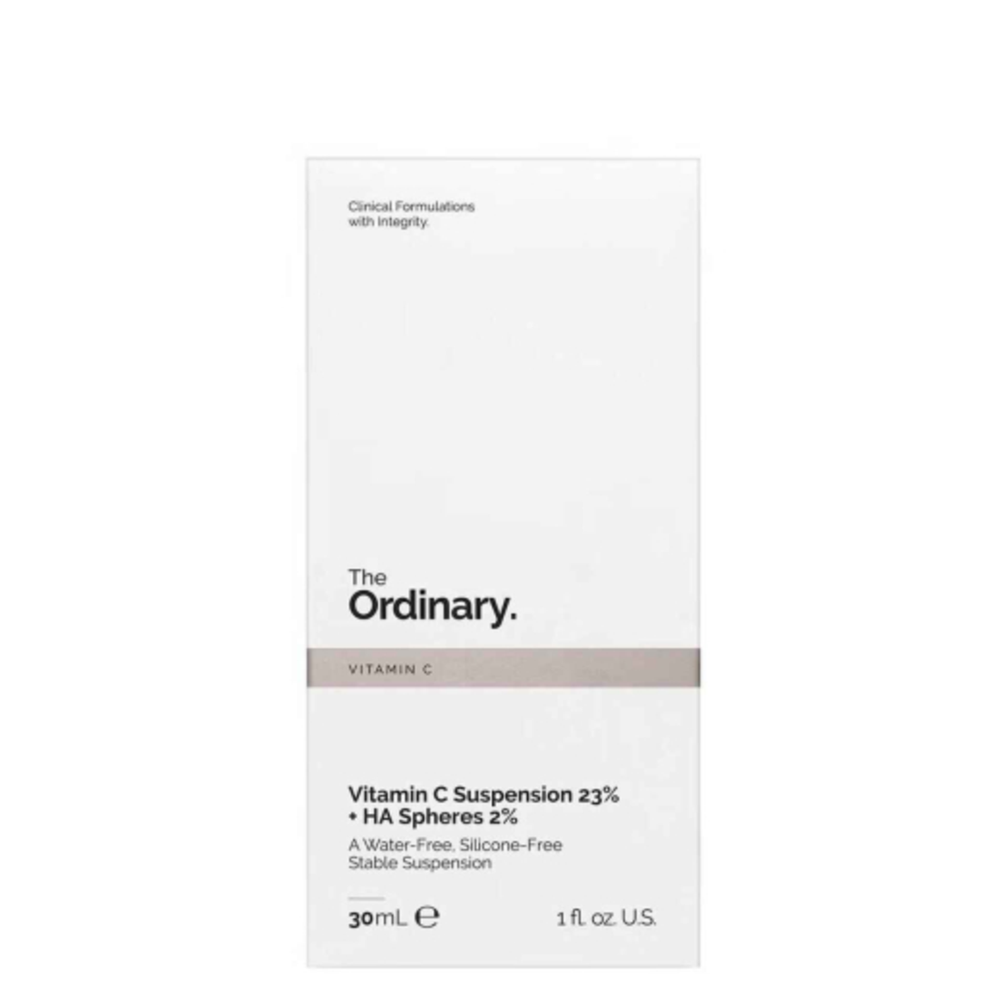 The Ordinary Vitamin C Suspension 23% + HA Spheres 2% – קרם ויטמין C טהור להבהרה עוצמתית, טיפול בפיגמנטציה וזוהר (30ml)