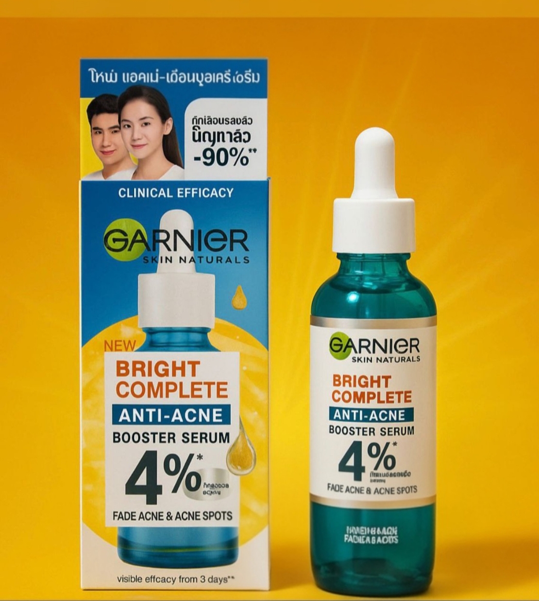 💙 Garnier Bright Complete Anti-Acne Booster Serum 4% - סרום בוסטר נגד אקנה 💙
