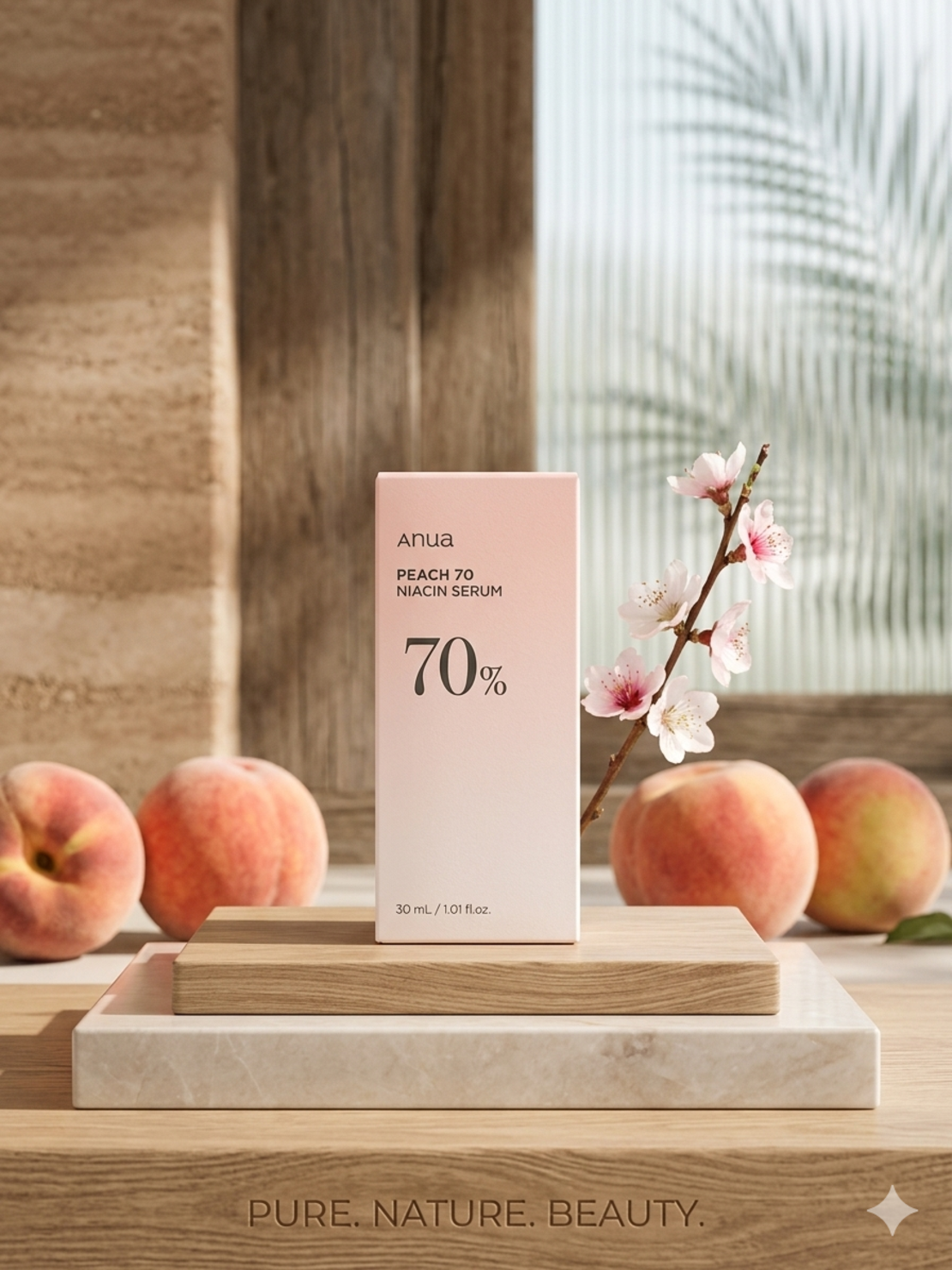 Anua Peach 70 Niacin Serum – סרום אפרסק וניאצינמיד למראה עור זוהר, אחיד וקורן (30ml)