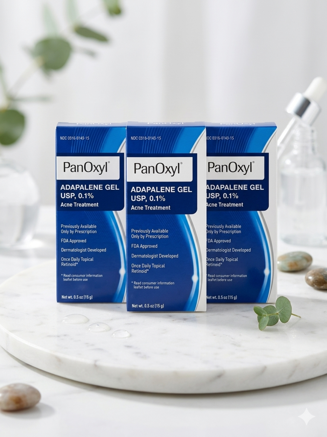 PanOxyl Adapalene Gel USP, 0.1% – ג'ל אדפלן (רטינואיד) לטיפול מתקדם באקנה – 15 גרם