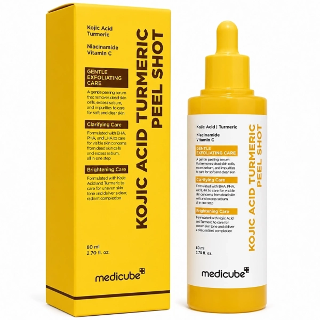 סרום פילינג חומצת קוג'י וכורכום medicube Kojic Acid Turmeric Peel Shot (80 מ