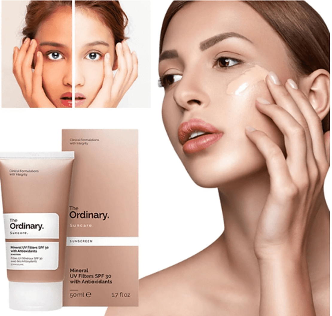The Ordinary Mineral UV Filters SPF 30 with Antioxidants – קרם הגנה מינרלי עם נוגדי חמצון לעור רגיש ולהגנה סביבתית (50ml)