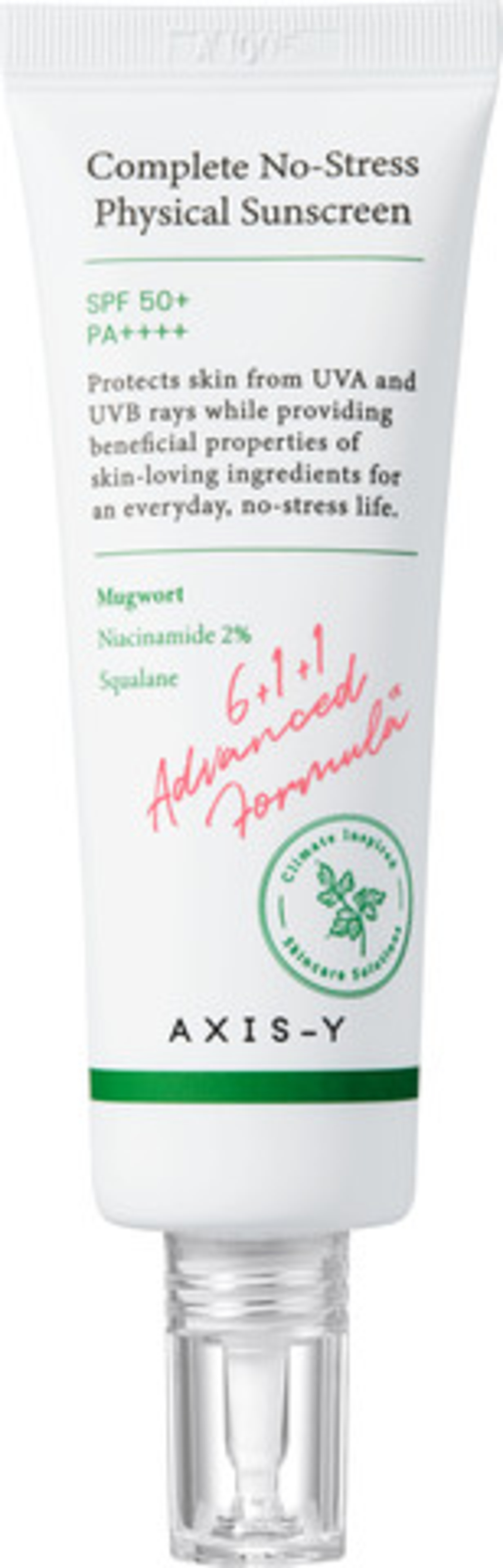AXIS-Y Complete No-Stress Physical Sunscreen (Ver. 3) – קרם הגנה פיזיקלי SPF 50+ PA++++ להגנה והרגעת העור (50ml)