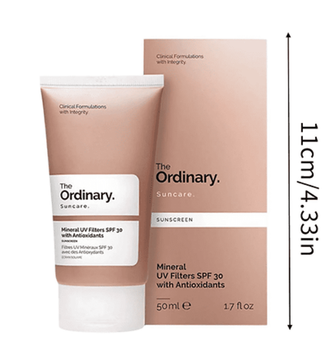 The Ordinary Mineral UV Filters SPF 30 with Antioxidants – קרם הגנה מינרלי עם נוגדי חמצון לעור רגיש ולהגנה סביבתית (50ml)