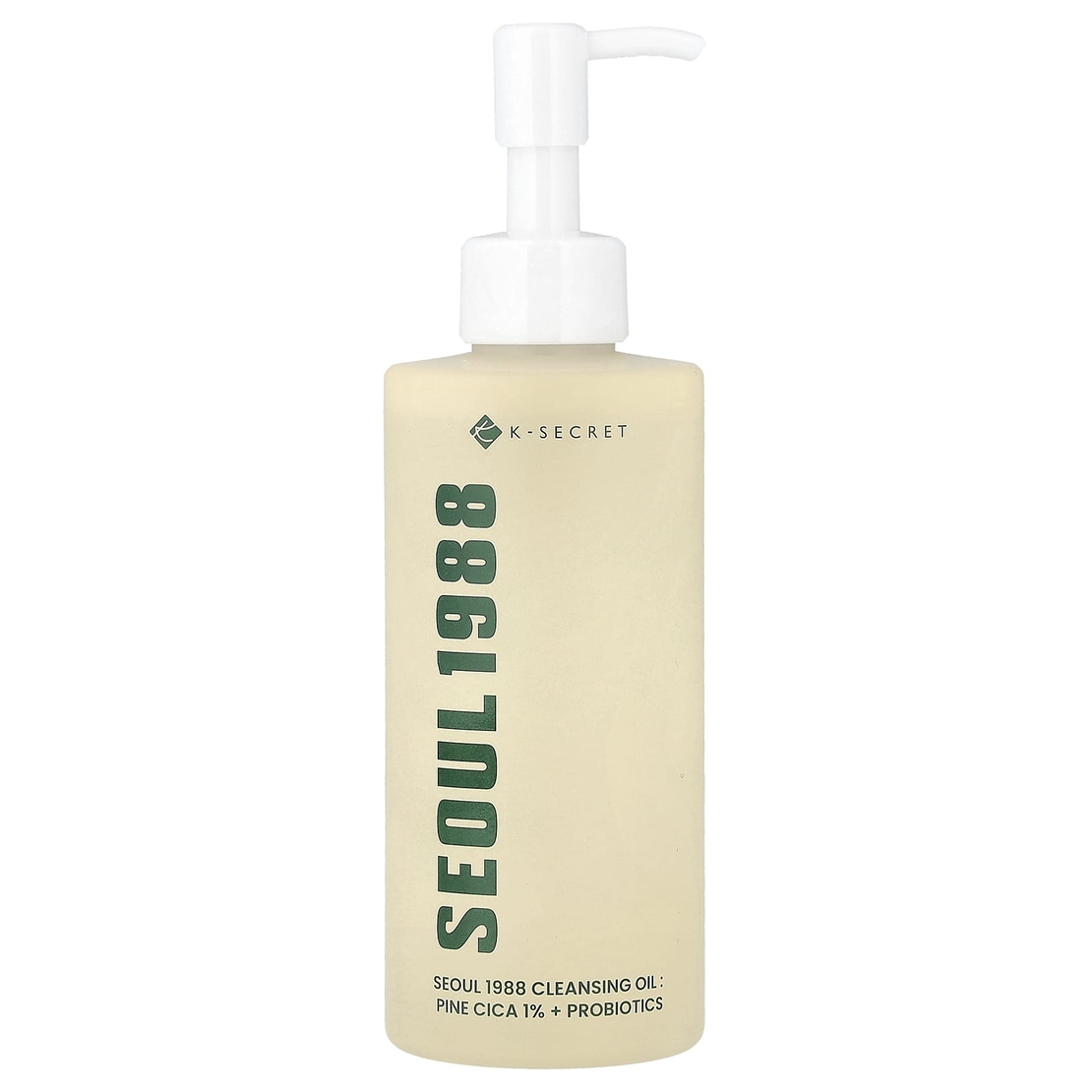 K-SECRET SEOUL 1988 Cleansing Oil: Pine Cica 1% + Probiotics – שמן ניקוי מרגיע להסרת איפור, לכלוך ואיזון מחסום העור (200ml)