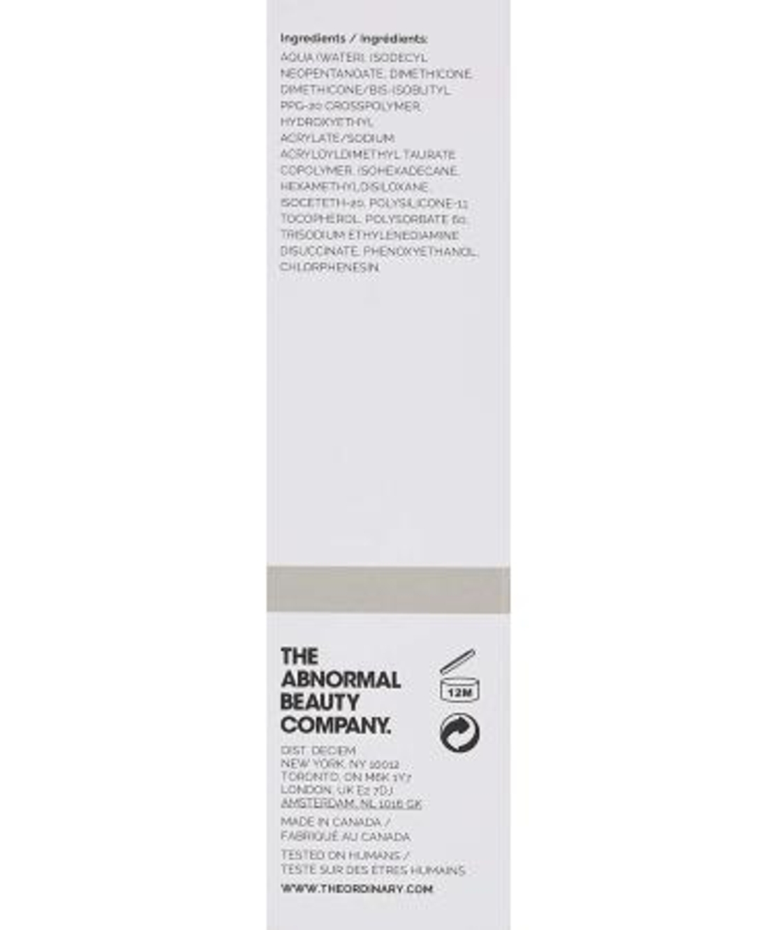 The Ordinary High-Adherence Silicone Primer – פריימר סיליקון מתקדם לעמידות איפור, החלקת העור וטשטוש נקבוביות (30ml)