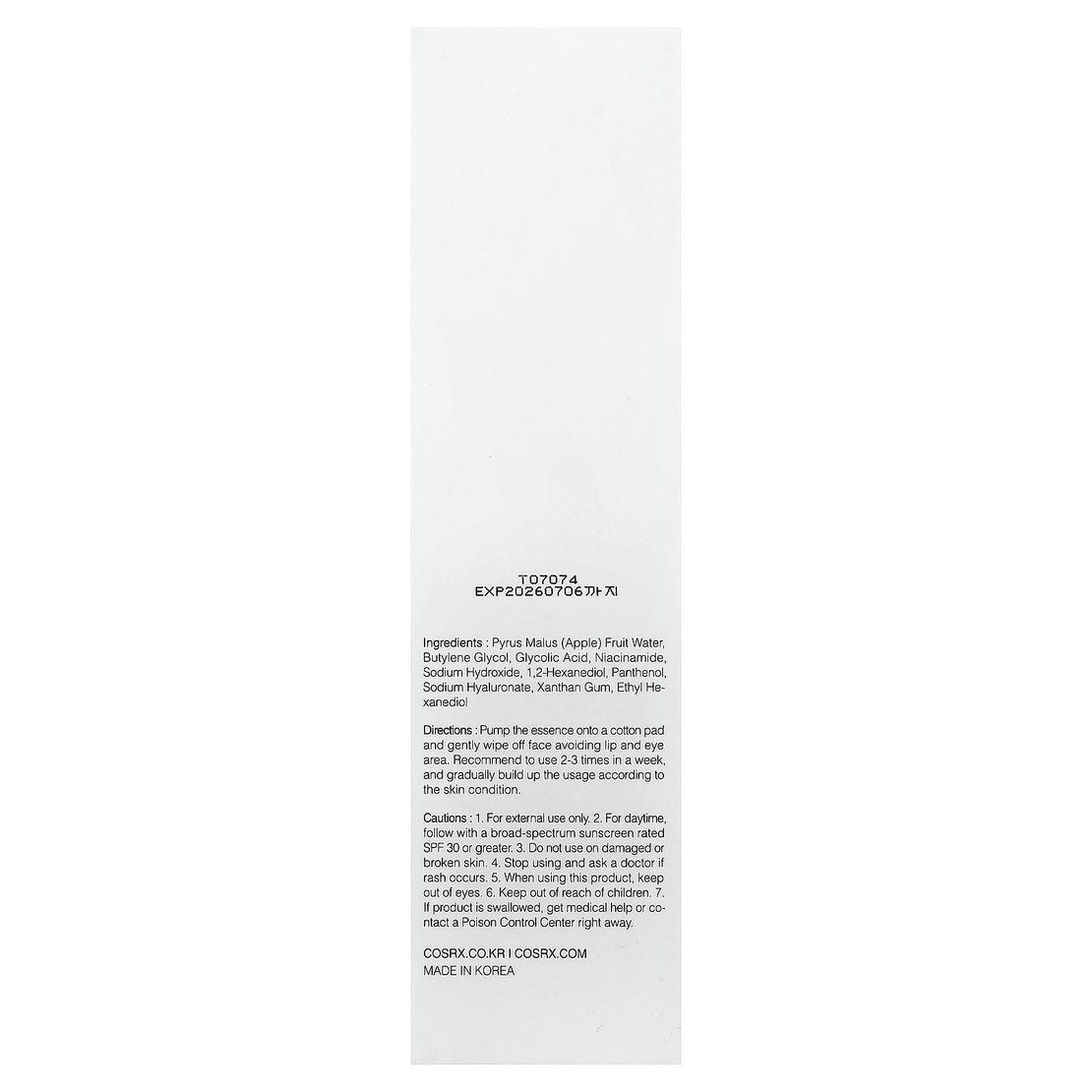 COSRX AHA 7 Whitehead Power Liquid – נוזל טיפולי לחידוש העור, הסרת ראשים לבנים והבהרה (100ml)