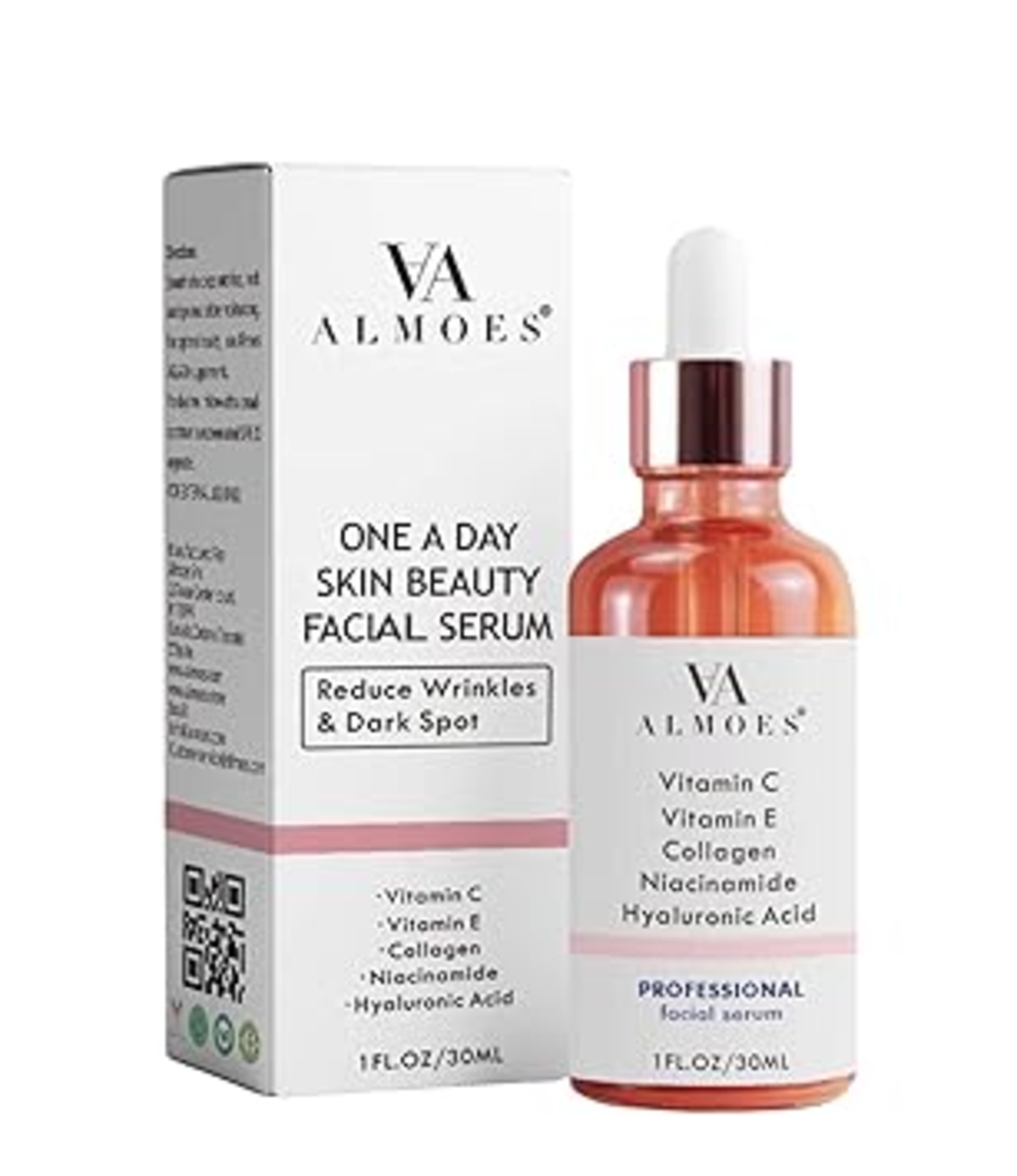 VA ALMOES One A Day Skin Beauty Facial Serum – סרום פנים מקצועי לאנטי-אייג'ינג והבהרה (30 מ