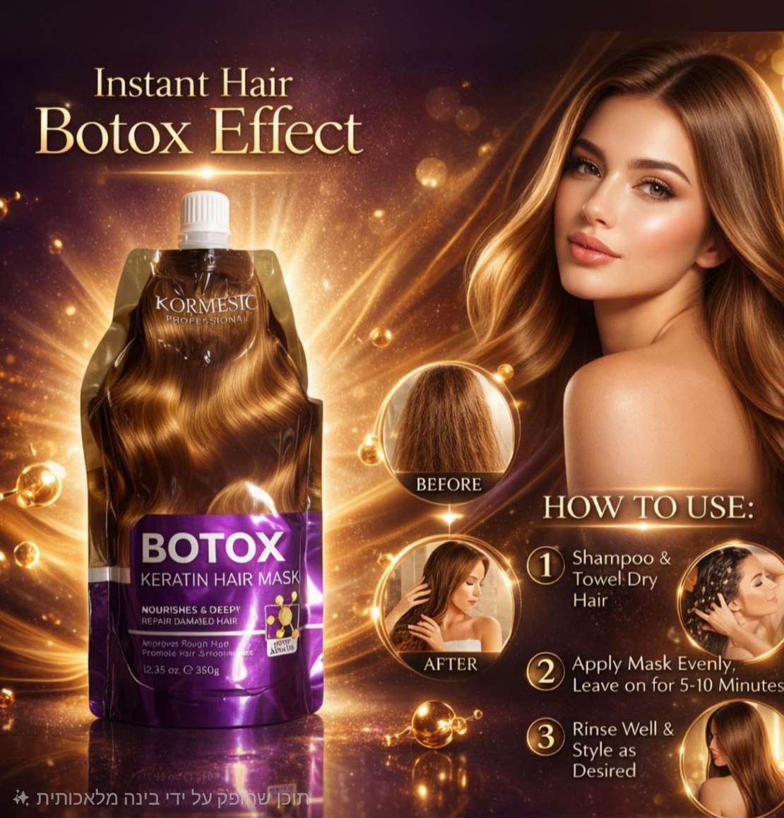 מסכת קרטין לשיער BOTOX – לשיקום עמוק ומראה זוהר (350 גרם)