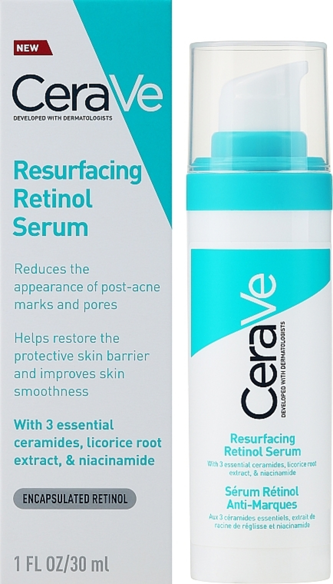 סרום רטינול משקם לפוסט-אקנה CeraVe Resurfacing Retinol Serum (30 מ