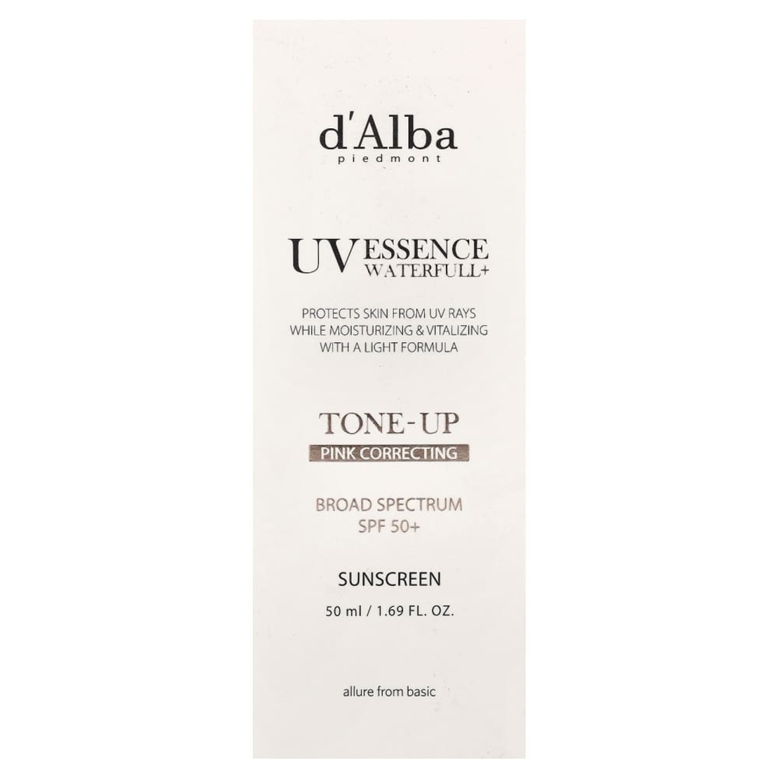 קרם הגנה ומיישר גוון ורוד d'Alba Tone-Up Sunscreen (SPF 50+ / 50 מ