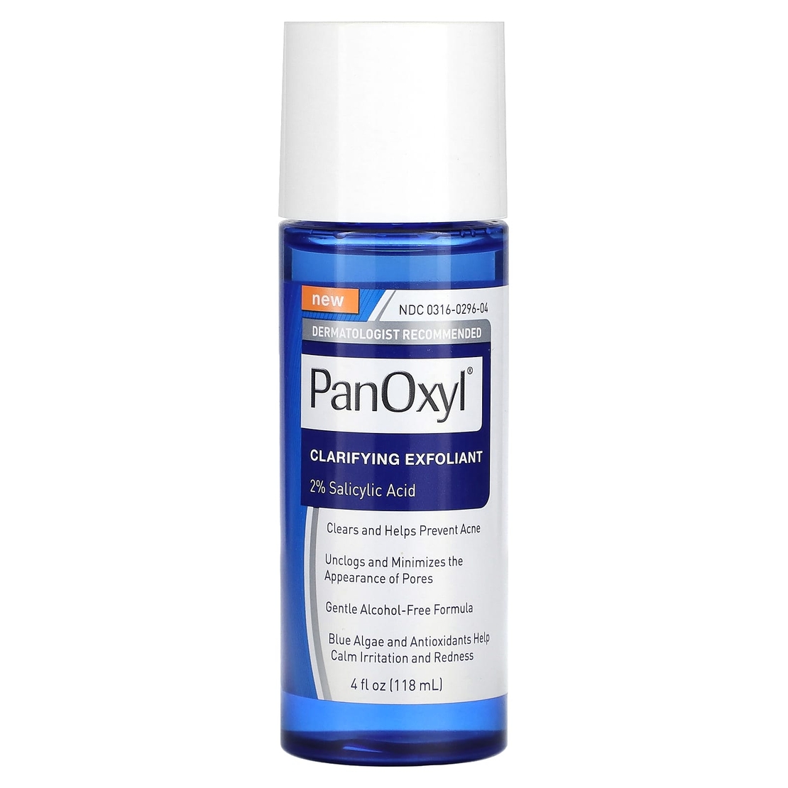 PanOxyl Clarifying Exfoliant 2% Salicylic Acid – פילינג נוזלי מטהר (2% חומצה סליצילית) לטיפול באקנה וללא אלכוהול – 118 מ