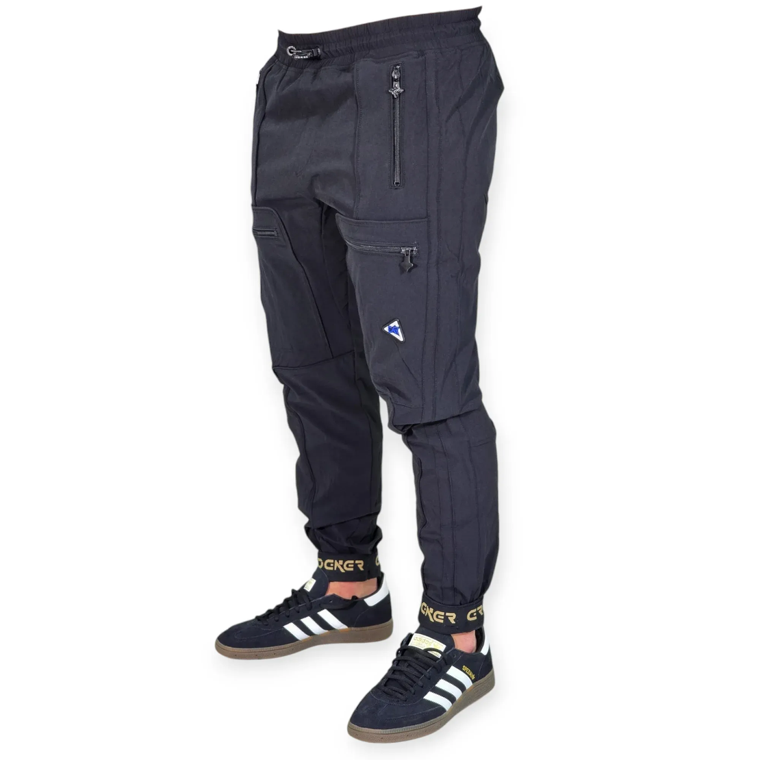 CROCKER - מכנס דגמח בד ניילון צבע שחור